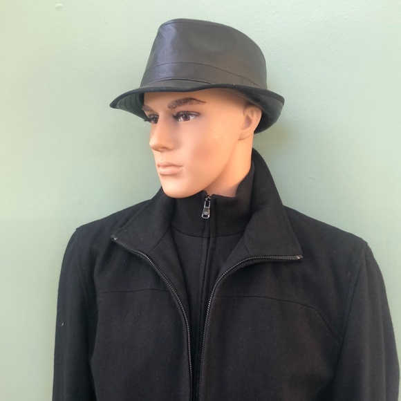 Black Leather Fedora S-M